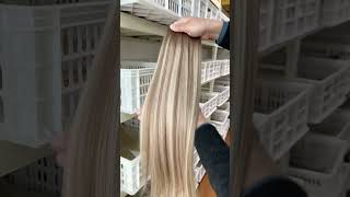 Handtied hair extensions handmade hairextensions highlights doubledrawnhair straighthair [upl. by Ignatia]