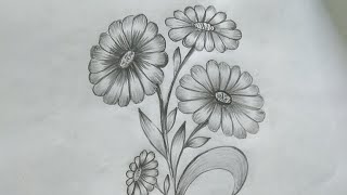 How To Draw Flower Easy Step By Step Flower Drawing [upl. by Atsocal]