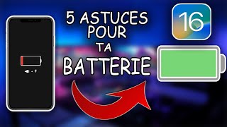 IOS 16 COMMENT ECONOMISER DE LA BATTERIE EN 3 MINUTES AVEC 5 ASTUCES [upl. by Riegel]