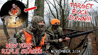 A TARGET BUCK Finally Goes Down Dads Turn New York Rifle Season 2024 [upl. by Niddala904]