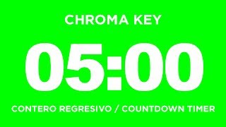 Conteo regresivo 5 minutos  Countdown 5 min  Chroma key countdown timer [upl. by Esilana903]