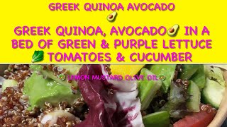 Greek Quinoa Avocado Salad 🥗 [upl. by Steffin305]