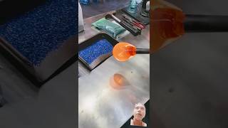 GLASS BLOWING making a HUGE Glass PITCHER ASMRglassblowing fall halloweenwithshorts asmr [upl. by Penney]