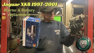 Jaguar XK8 9701 Starter and battery replacement [upl. by Johanan834]