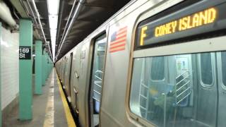 IND Subway Manhattan Bound R160 F Train at 169th Street [upl. by On]