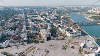 Cheboksary Russia Chuvash State Opera and Ballet Theatre Cheboksary bay Aerial View [upl. by Peskoff]