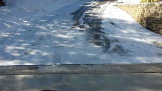 January 7th 2017 Georgia snow storm sliding down driveway on Club Car [upl. by Christoph323]