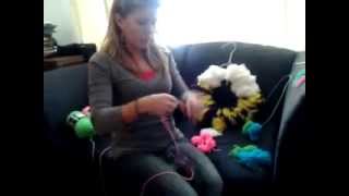 How to make a Christmas Wreath out of yarn [upl. by Kendell]