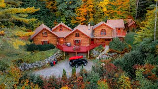 Epic Autumn Log Cabin Experience 🍁 Fall Foliage in the Berkshire Mountains [upl. by Nawad]