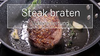 Steak in der Pfanne braten  Gewusst wie  eatde [upl. by Aehtela]