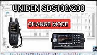 UNIDEN SDS 100200  CHANGE MODE IN EXISTING CHANNEL  LEARNING [upl. by Airdua]