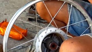 Spokes and Nipples Lacing Wheel alignment wheelmaster ilocandia charm [upl. by Eentruok]