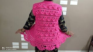 Crochet Ladies Half CardiganJacket part 4 By Tanveer [upl. by Ettenad]