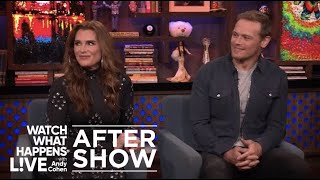 Sam Heughan on Acting with Celine Dion  WWHL [upl. by Anatniuq264]