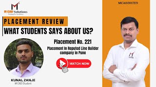 Honest Placement Review From M CAD Solutions Student Placement No221jobplacement jobguarantee [upl. by Zasuwa]