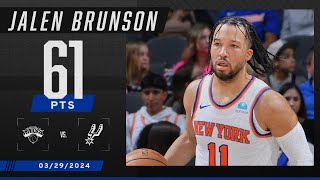 JALEN BRUNSON MAKES KNICKS HISTORY 🔥 New CAREER HIGH 61 PTS in LOSS to Wemby amp Spurs  NBA on ESPN [upl. by Anjela197]