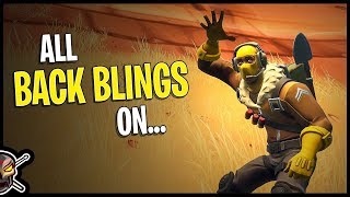 All Back Blings on Raptor  Fortnite Cosmetics [upl. by Ahsitel177]