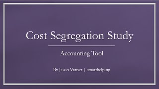 Cost Segregation Study Template 2 versions [upl. by Coltson]