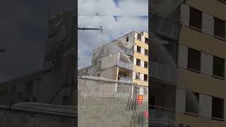 Powerful Wrecking Ball Destroys a House in Just Seconds demolition short [upl. by Okir]