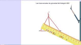 Transversales de gravedad de un triángulo [upl. by Reginnej]