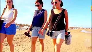 Beach Walk Tour 4K  Valencia Travel Spain Compilation October 2023 [upl. by Kenison]