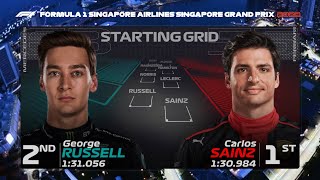 F1 Starting Grid For The 2023 Singapore Grand Prix [upl. by Brent]