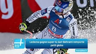 Ledecka gagne superG GutBehrami remporte petit globe [upl. by Akemeuwkuhc839]