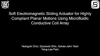 Soft Electromagnetic Sliding Actuators for Compliant Planar Motions Using Microfluidic Coil Arrays [upl. by Layney27]