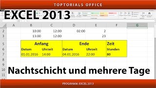 Stunden berechnen bei Nachtschicht oder mehrere Tage Excel [upl. by Telocin]