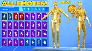 GOLD MIDAS SKIN Showcase with All Fortnite Dances amp Emotes Chapter 2  Season 2 Tier 100 Skin [upl. by Nagiem244]