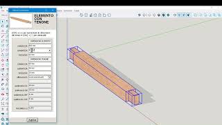 tenonelavorazione del legno dinamicoparametrico in SketchUp [upl. by Tice]