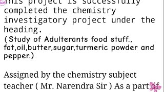 Study of common food adulterants in fat oil butter sugar turmeric powder chilli powder and pepper [upl. by Raynell]