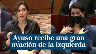 Ayuso recibe una gran ovación de la izquierda por este ataque a Vox sobre las bandas latinas [upl. by Catina]