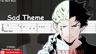 Devilman Crybaby OST  Crybaby Sad Theme Guitar tutorial [upl. by Atteuqal]