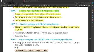 sop 3 html hsc board IT class 11th [upl. by Llennehc]