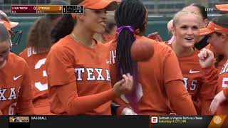 12 Virginia Tech vs 13 Texas  Women Softball Feb 242023 [upl. by Halimak]