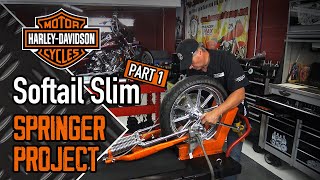 HarleyDavidson Master Technician Bill Miko disassembles a factory Springer front end [upl. by Flosser799]