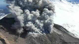 Drone footage of Nevados de Chillán lava dome Chile and associated block and ash PDC deposits [upl. by Etteneg]