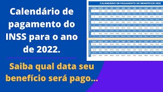 Calendário 2022 do INSS para pagamento de aposentados e pensionistas [upl. by Atenik525]