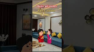 Bayko geli maheri Fun cartoon  Marathi Comedy cartoon comedy [upl. by Ahsya]