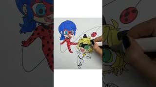 REVERSE Coloring Miraculous Ladybug amp Cat Noir reverse coloring miraculous coloringtime markers [upl. by Otina]