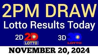 Lotto Result Today 2pm Draw November 20 2024 Swertres Ez2 PCSO Live Result [upl. by Lleda]