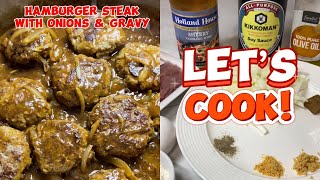 Hamburger steak with onions and gravy  WGV Vlogs [upl. by Kalk]