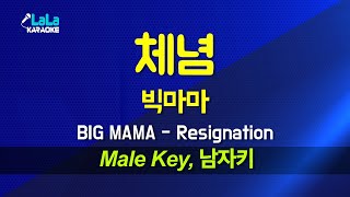 빅마마 BIG MAMA  체념 Resignation 남자키 Male 노래방 Karaoke LaLa Kpop [upl. by Ycrem3]