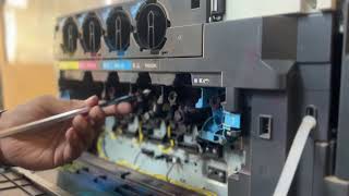 HOW TO CHANGE CYAN MAGENTA YELLOW IMAGING UNIT IN KONICA MINOLTA BIZHUB C226 C226i C287 C266 [upl. by Welford736]