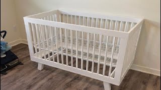 Babyletto Hudson 3 in 1 Convertible Crib with Toddler Bed Conversion Kit Unboxing Setup and Initial [upl. by Daniella]