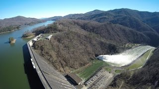 Fontana Dam and Cheoah Dam Spilling Over  Jan 2016 [upl. by Angela556]