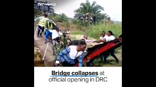 Bridge collapses during its inauguration in DRC [upl. by Eciralc]