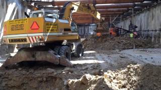 Liebherr 922 Excavator Digging At Metro Station [upl. by Annerb295]