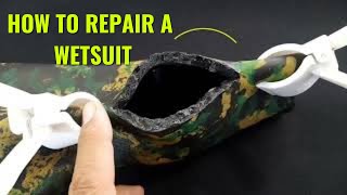 How to repair your diving wetsuit  spearfishing tips [upl. by Kind11]